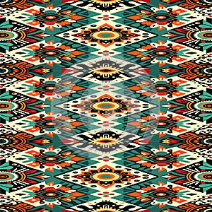 Tribal vector ornament. Seamless African pattern. Ethnic carpet with chevrons. Aztec style.