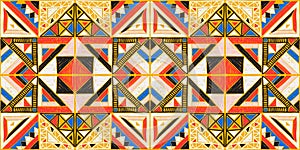 Tribal vector ornament. Seamless African pattern. Ethnic design on the carpet. Aztec style.
