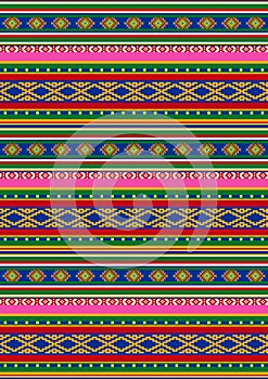 Tribal vector seamless pattern. Bright colorful geometric striped ornament. Mexican blanket design for Cinco de Mayo decor
