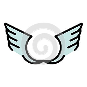 Tribal wings icon color outline vector