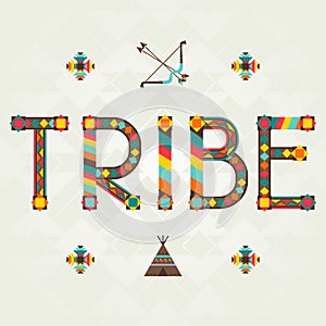 Tribe design word with ornament