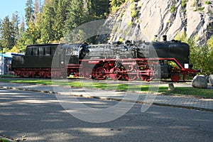 A Steam Locomotive reserved at Triberg Railway station of the Black Forest Railway in the morning