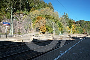 Triberg Railway station at the Black Forest Railway in the morning