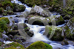 Triberg waterfall at spring Schwarzwald germany