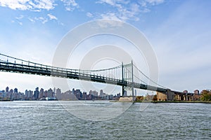 Triborough Bridge connecting Astoria Queens New York to Wards and Randall`s Island over the East River