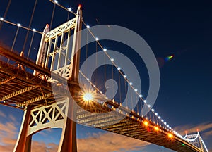 Triborough Bridge at night, in Astoria, Queens, New York. USA photo