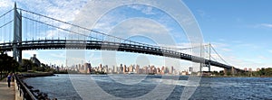 Triborough Bridge, panoramic view from Astoria Park in Queens, NY, USA