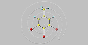 3,4,5-Tribromotoluene molecular structure isolated on grey photo
