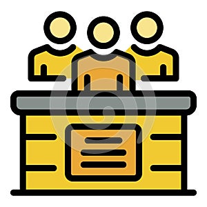 Tribunal justice icon color outline vector