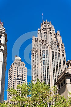 Tribune Tower and Blue Sky