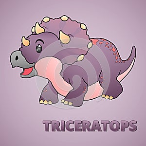 Triceratops cartoon style