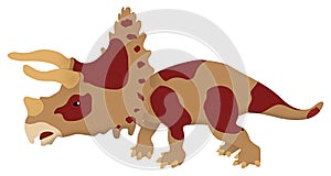 Triceratops Dinosaur Isolated on White with Clipping Path for Kids Sublimation Designs