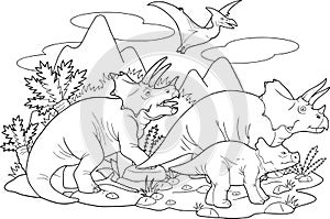 Triceratops happy family
