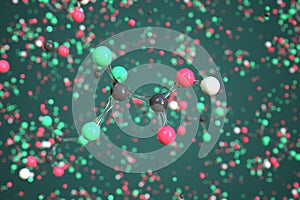 Trichloroacetic acid molecule, conceptual molecular model. Chemical 3d rendering