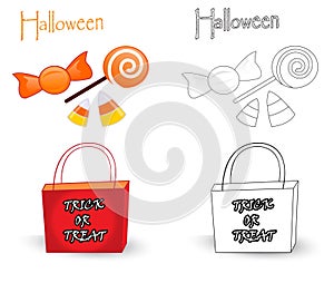 Trick or treat bag and candies