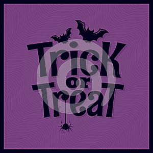 Trick or treat halloween lettering background