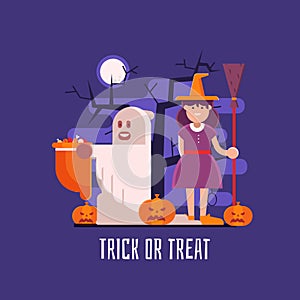 Trick or Treat Kids Halloween Card