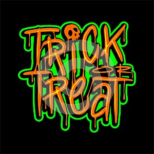 Trick or Treat Lettering Vector Design photo