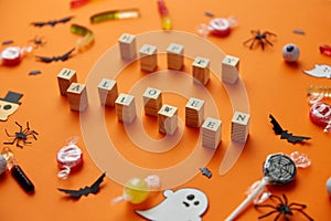 Trick or treat letters and halloween sweets