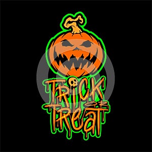 Trick or Treat Pumpkin Vector Design photo