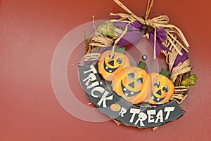 Trick Or Treat Sign on Door