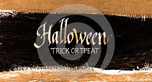 Trick or treat.typography halloween poster with calligraphy