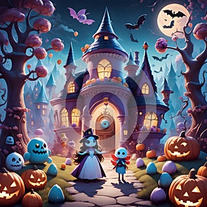 Trick-or-treaters stumble upon a whimsical candy kingdom and must navigate through its sugary landscapes to escape