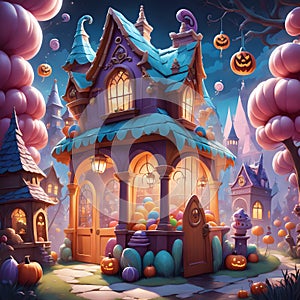 Trick-or-treaters stumble upon a whimsical candy kingdom and must navigate through its sugary landscapes to escape