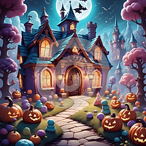 Trick-or-treaters stumble upon a whimsical candy kingdom and must navigate through its sugary landscapes to escape