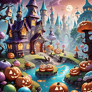 Trick-or-treaters stumble upon a whimsical candy kingdom and must navigate through its sugary landscapes to escape