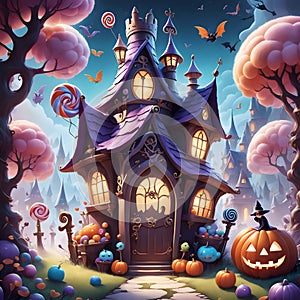 Trick-or-treaters stumble upon a whimsical candy kingdom and must navigate through its sugary landscapes to escape