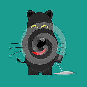 Tricky black leopard cartoon character