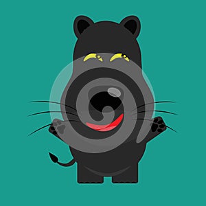 Tricky black leopard cartoon character