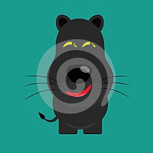 Tricky black leopard cartoon character