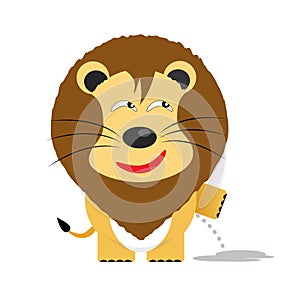 Tricky lion cartoon character