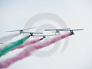 Tricolor arrows air show. Tirrenia, Pisa, Italy, September 11, 2 photo
