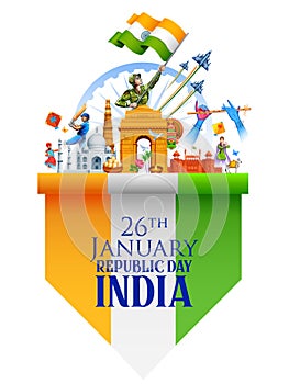 tricolor background showing its incredible culture and diversity on 26th January Republic Day of India