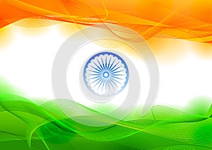 Tricolor banner with Indian flag for 26th January Happy Republic Day of India