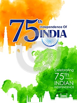 tricolor banner with Indian flag for 75th Independence Day of India on 15th August