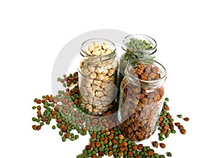 Tricolor Chick Peas in Bottles
