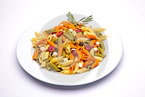 Tricolor pasta dish