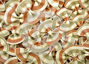 Tricolored raw pasta