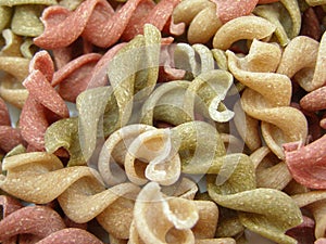 Tricoloured fusilli background