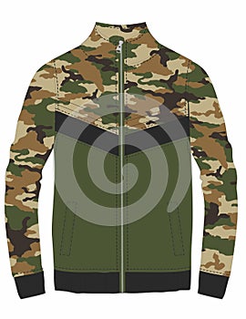 tricot military jacket print- vector art