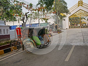 Tricycle becak in Cianjur, West Java, Indonesia. photo