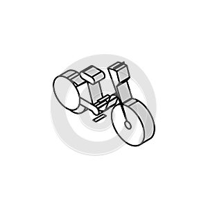tricycle bicycle type isometric icon vector illustration
