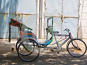 Tricycle or Bike Rikshaw in India