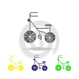 tricycle colored icons. Element of toys. Can be used for web, logo, mobile app, UI, UX