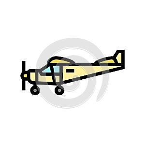 tricycle gear airplane aircraft color icon vector illustration