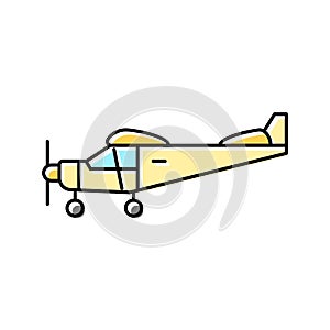 tricycle gear airplane aircraft color icon vector illustration